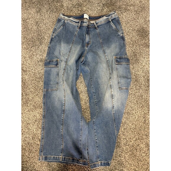 Lane Bryant Jeans Women’s 20Blue Cargo Mid Rise Wide Leg - Picture 1 of 6